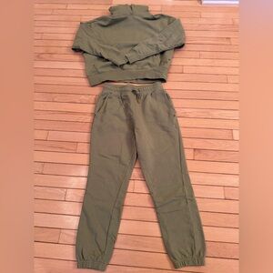 WeWoreWhat Olive Green Terry Track Pants & Jogger Set. Top-XS PANT-S. NWOT